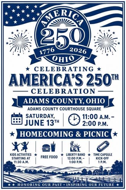 Adams County kicks off America 250 with West Union picnic event