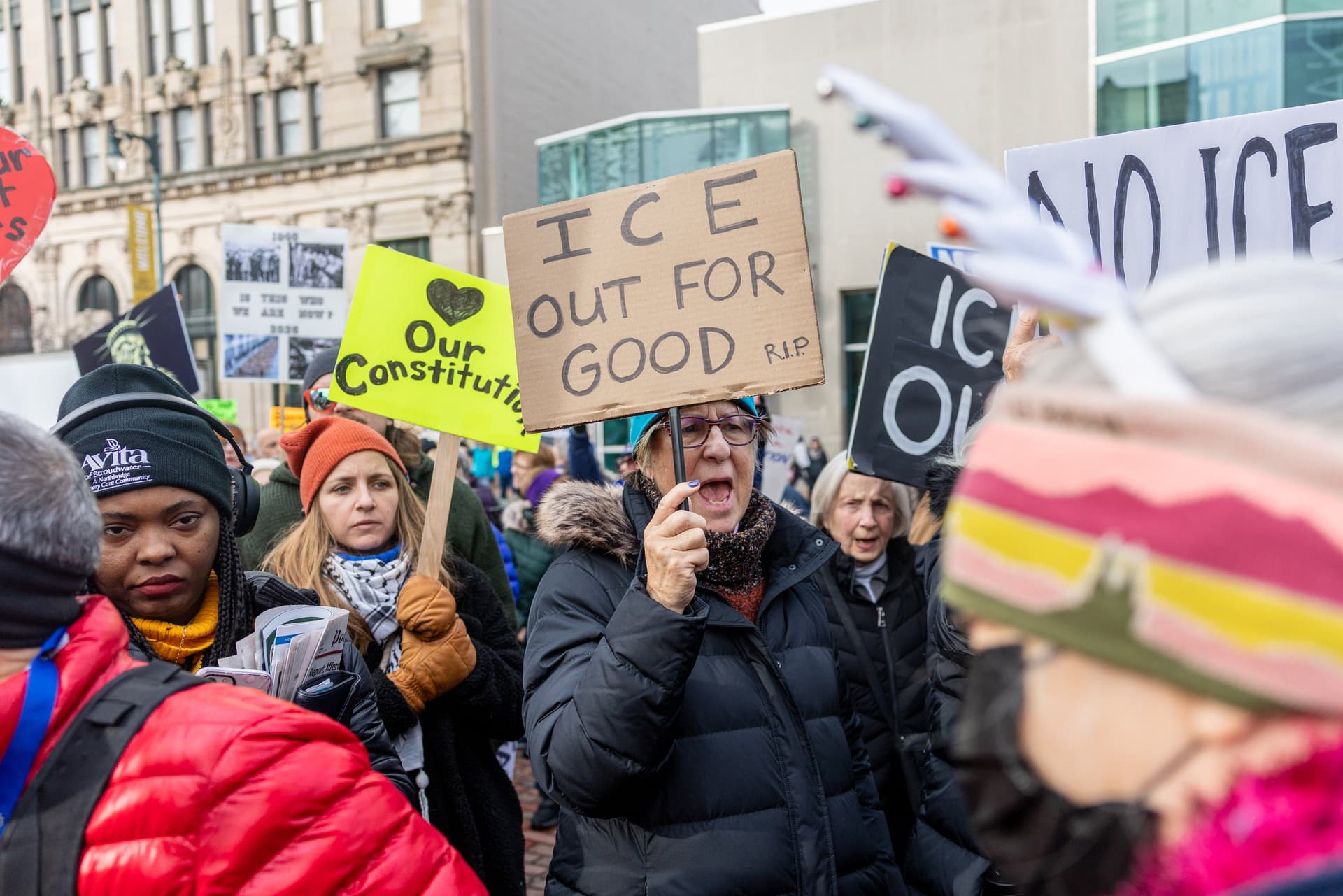 Hundreds march in Maine protests against ICE enforcement in Bath