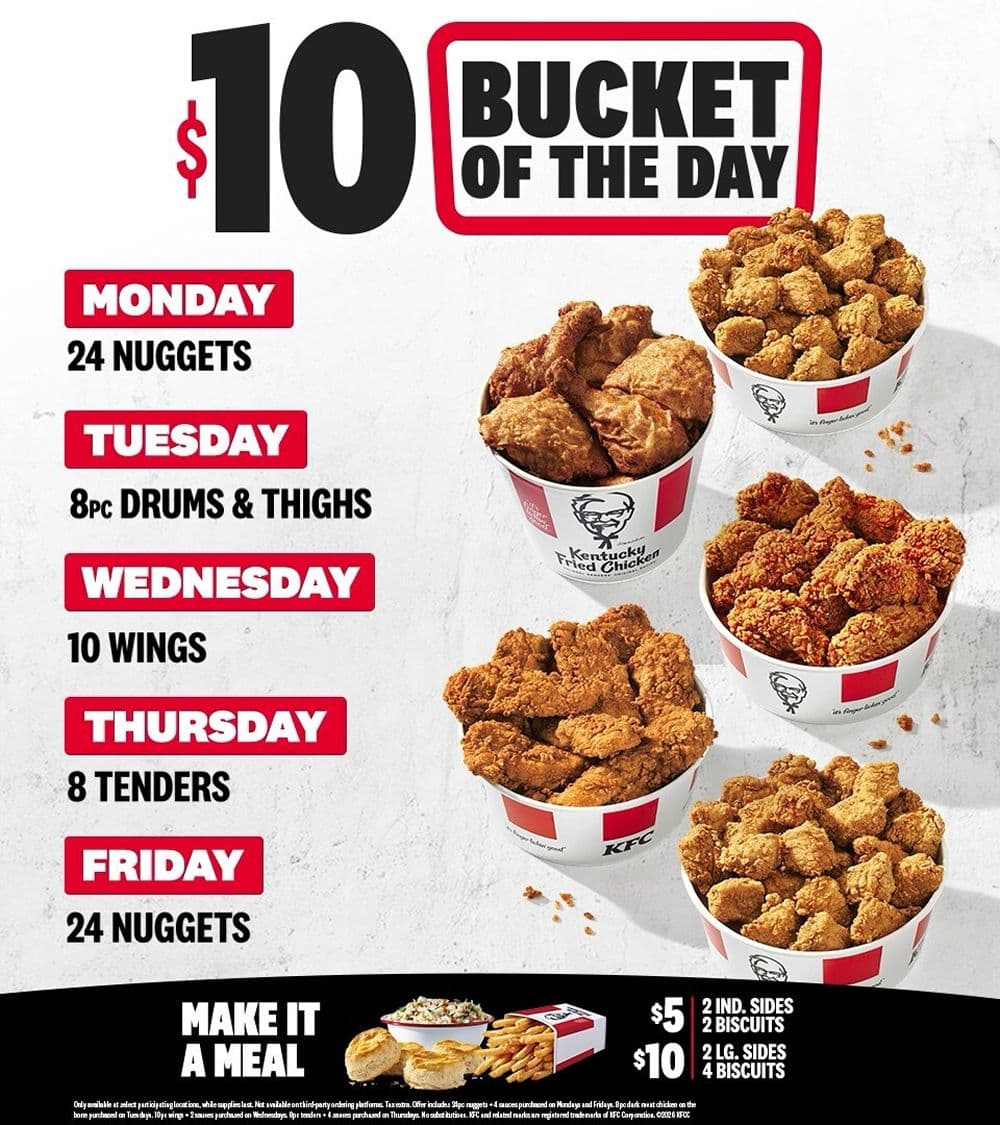 KFC expands $10 bucket deal to weekdays, intensifying value competition for Taco Bell