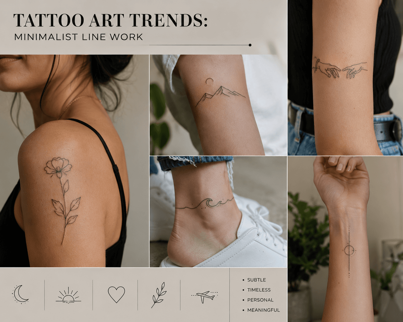 Minimalist line work drives 2026 geometric tattoo trend