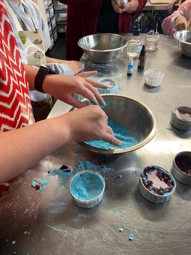 Kids Get Hands-On Making Bath Bombs at Studio by Muna Workshop