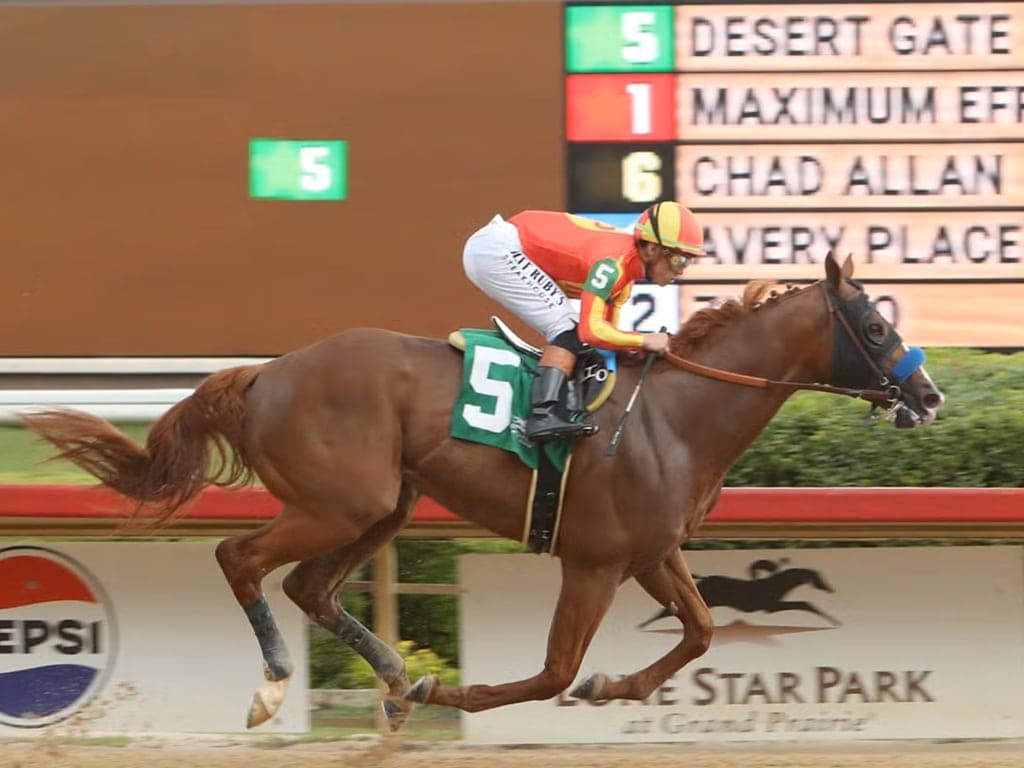 Desert Gate romps in Texas Derby to strengthen Omaha Beach’s résumé