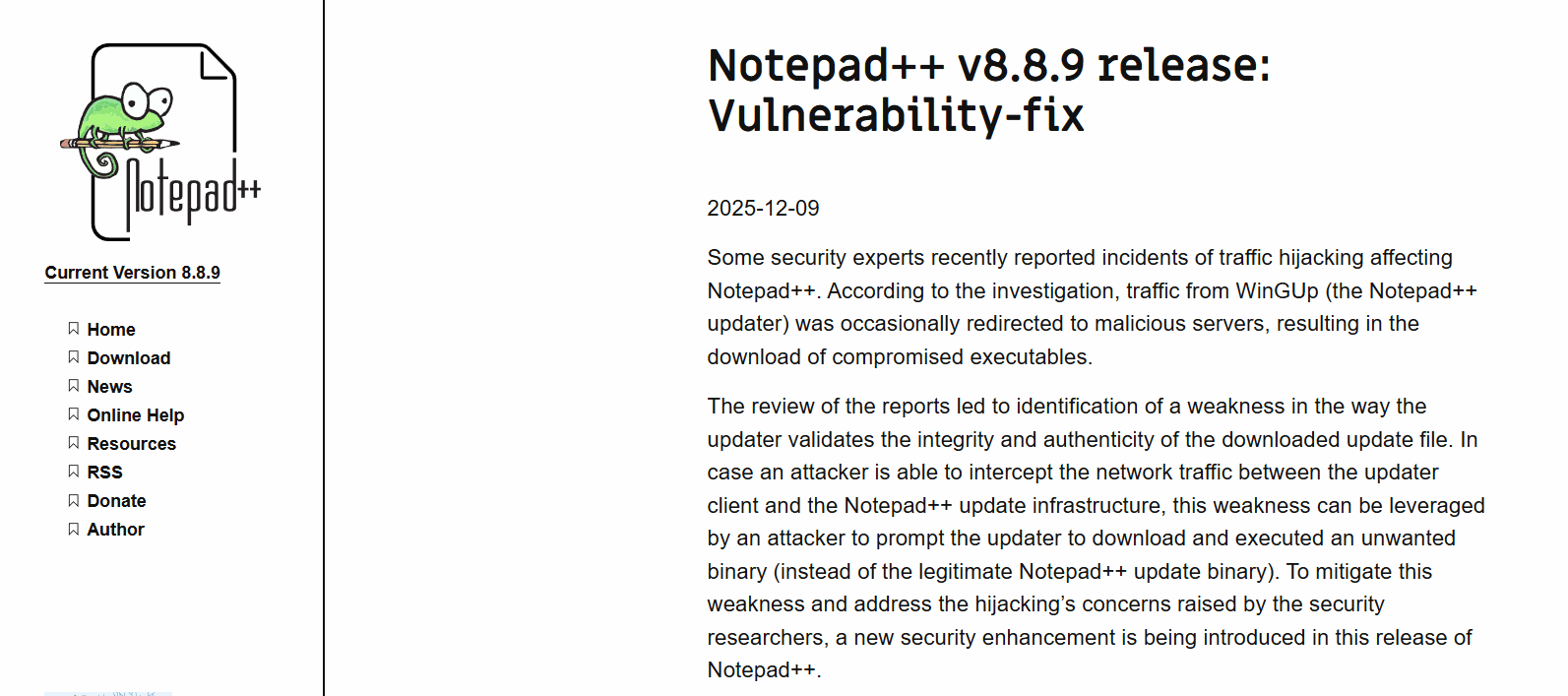 Notepad++ patches hijacked updater after targeted supply chain compromise