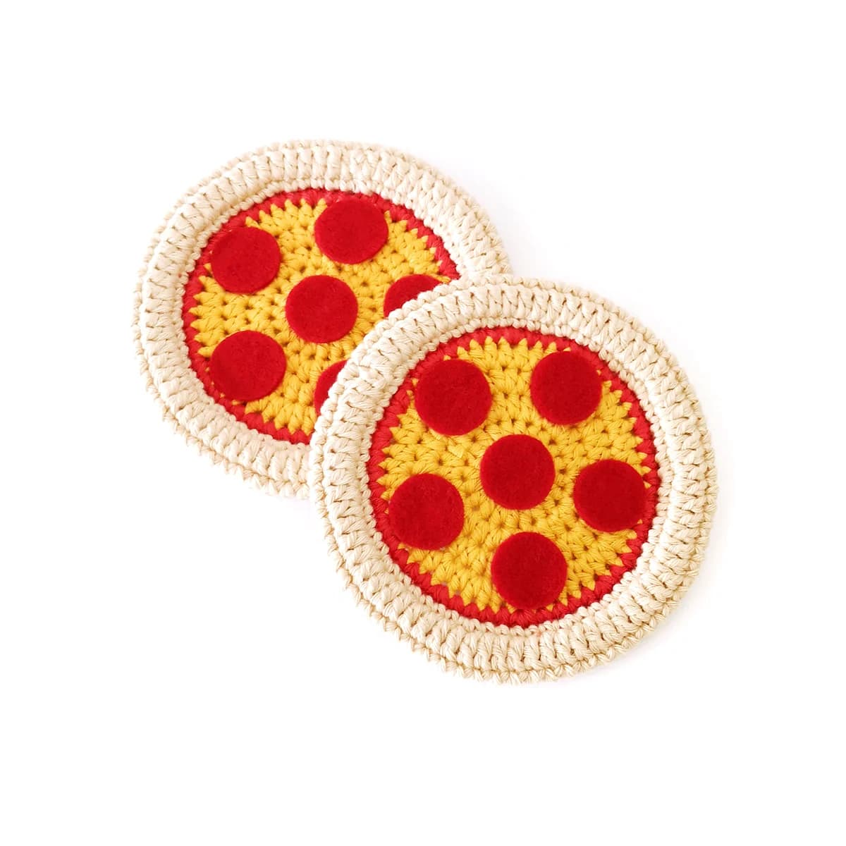 Stitch by Fay releases crochet pizza coaster pattern for playful tables