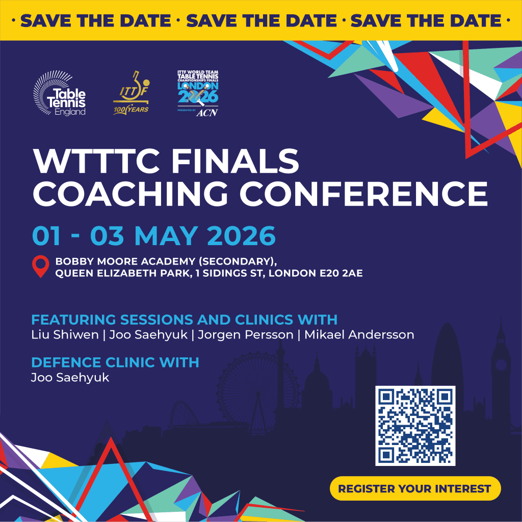 Table Tennis England launches Coach Mentor role to strengthen development pathway