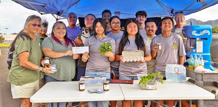 Farm Bureau Gives $1,000 to Red Raiders FFA at Pau Hana Market