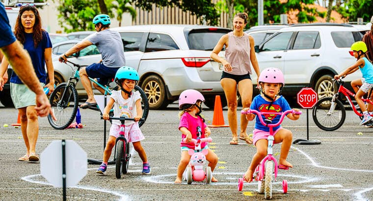 Free bicycle playground teaches road skills at Līhue Civic Center