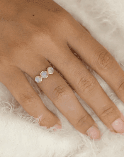 Moonstone rings shine as an affordable June birthstone alternative