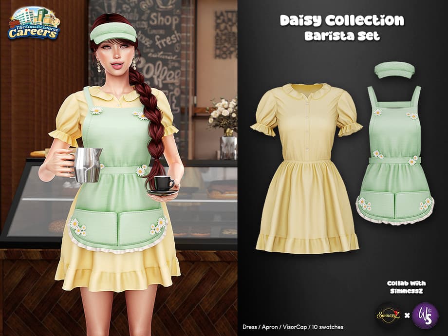 WisteriaSims adds cottagecore café style with Daisy Barista Set