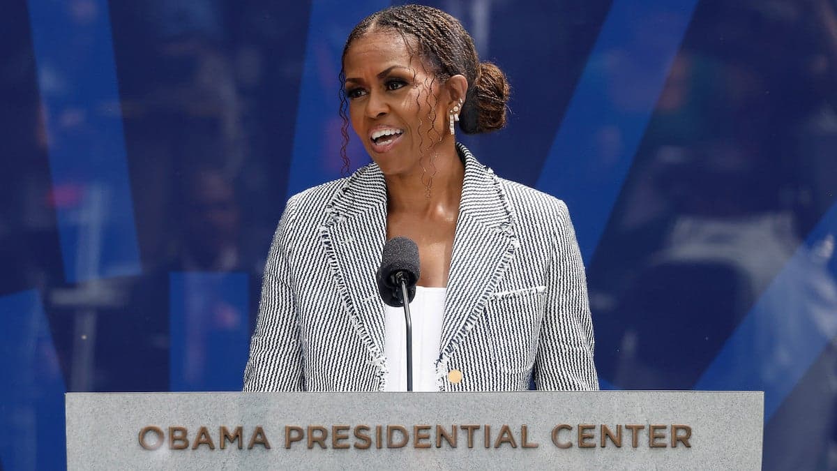 Michelle Obama makes gladiator sandals feel modern again