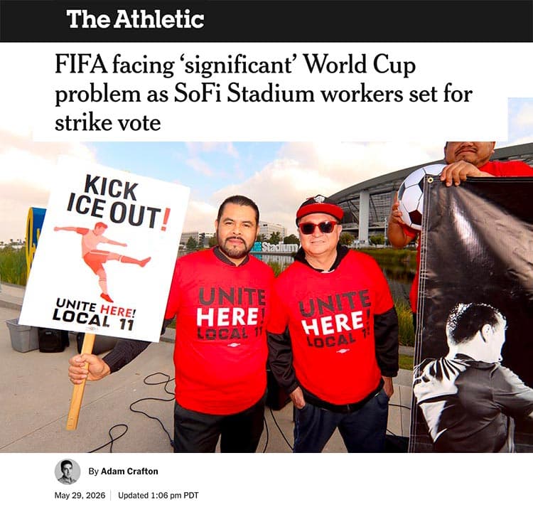 SoFi Stadium workers weigh strike ahead of World Cup kickoff