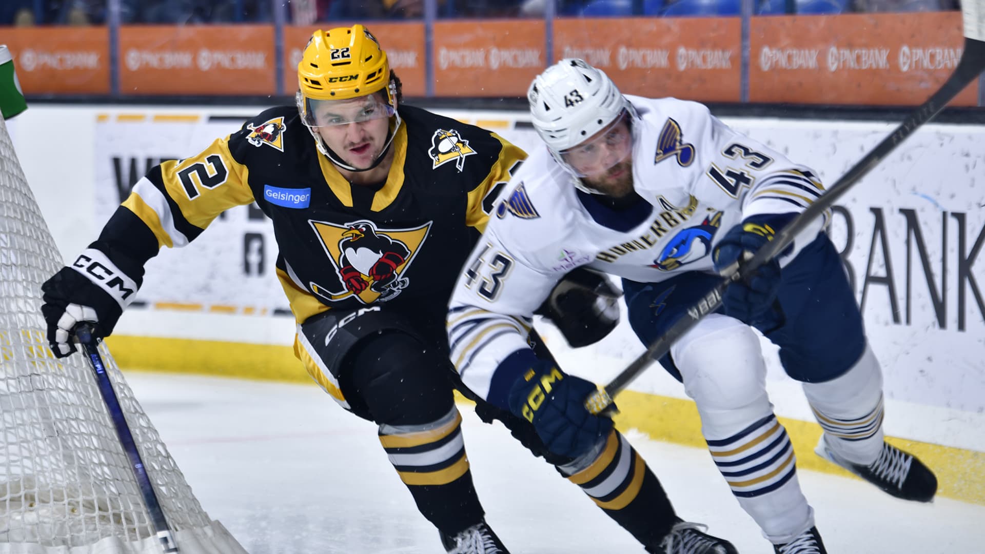 Thunderbirds rally past Penguins in OT, tie Atlantic Division finals 1-1