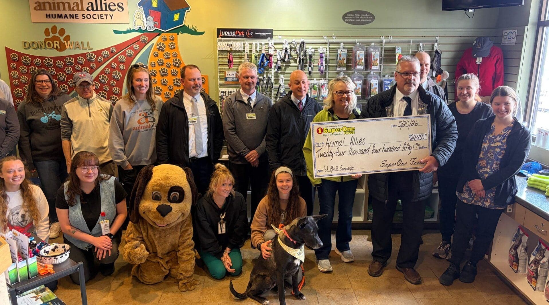 Super One shoppers raise $24,450 for Animal Allies shelter