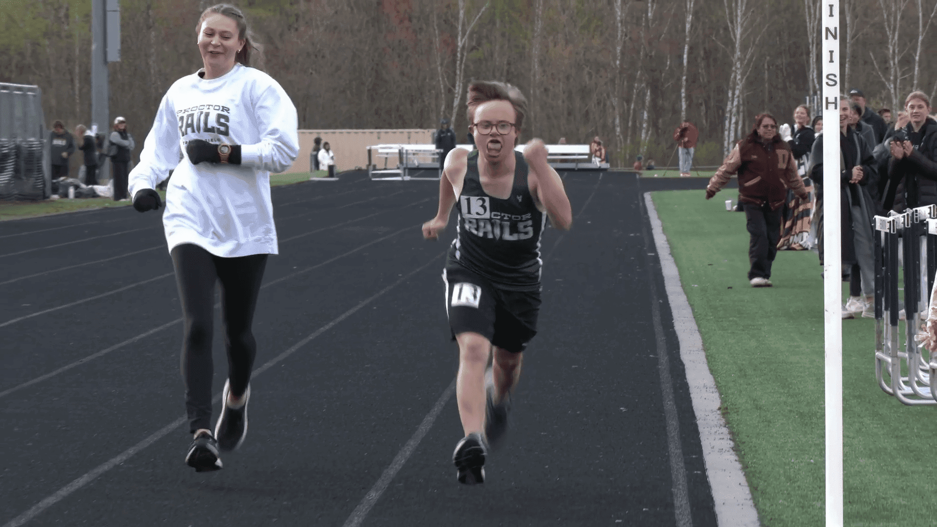Proctor runner and guide celebrate one more race together