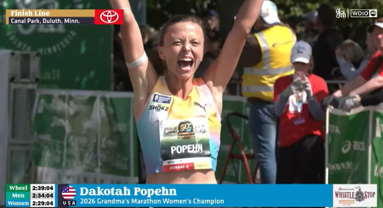 Dakotah Popehn wins third Grandma’s Marathon title in Duluth