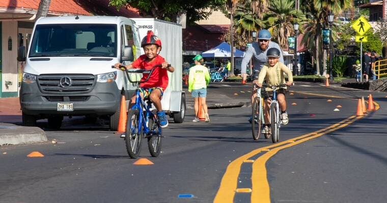 First HI-PAL Kona Bicycle Day Draws About 100, Including 70 Keiki