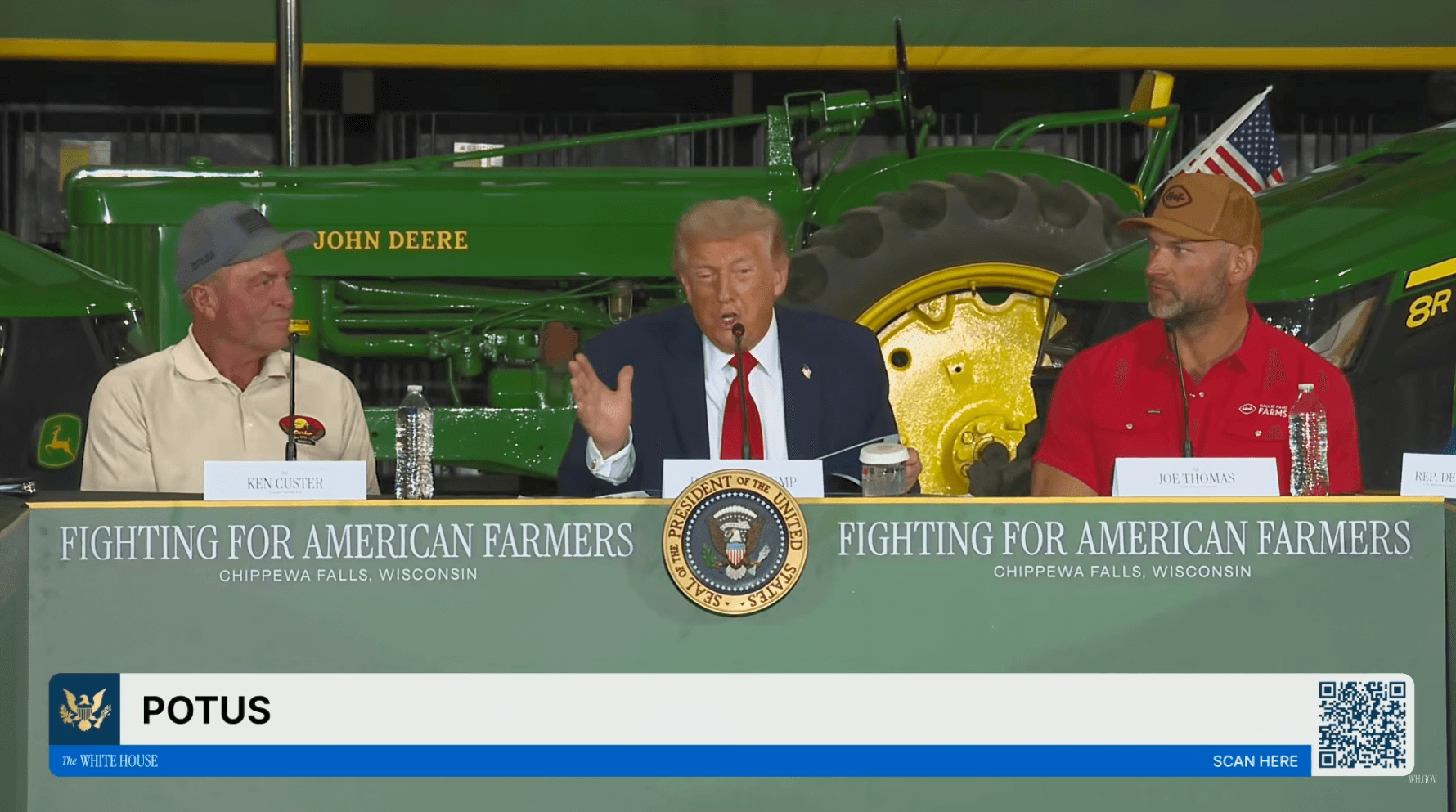 Trump tells Wisconsin farmers costs will fall after Iran war ends
