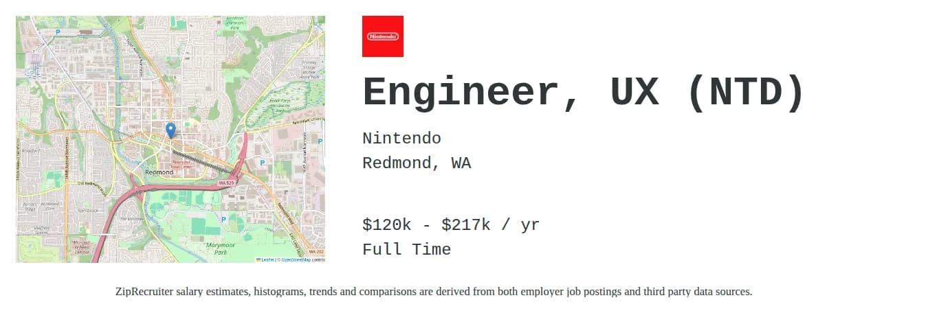 Nintendo posts rare UX engineer role for internal developer tools