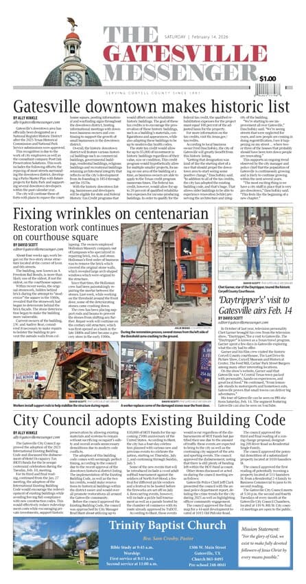 Gatesville Council Adopts 2021 Building Code, Weighs HOT Funds for Bicentennial Events