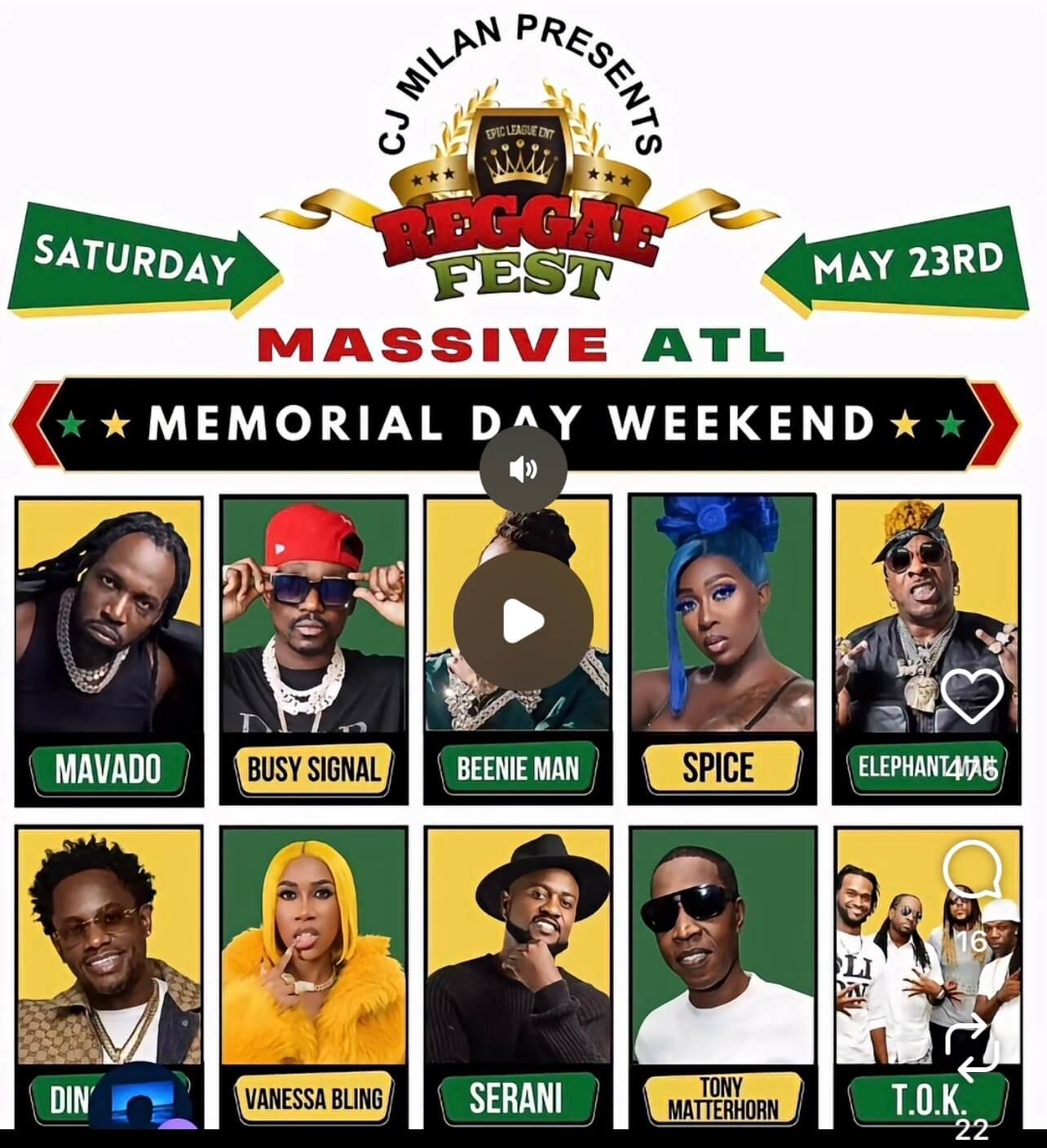 Reggae Fest Atlanta postponed after family bereavement, refunds announced