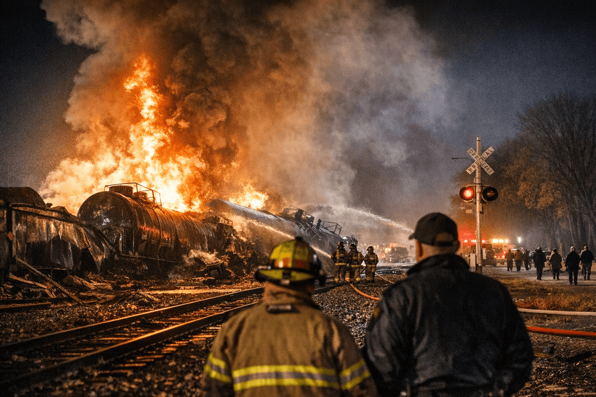 Minnesota Freight Train Derails, Sparks Fires and Forces Evacuations ...